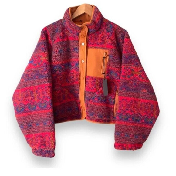 NWT Blank NYC Aztec Print Sherpa Snap Up Bomber Jacket Womens XL - Picture 7 of 7